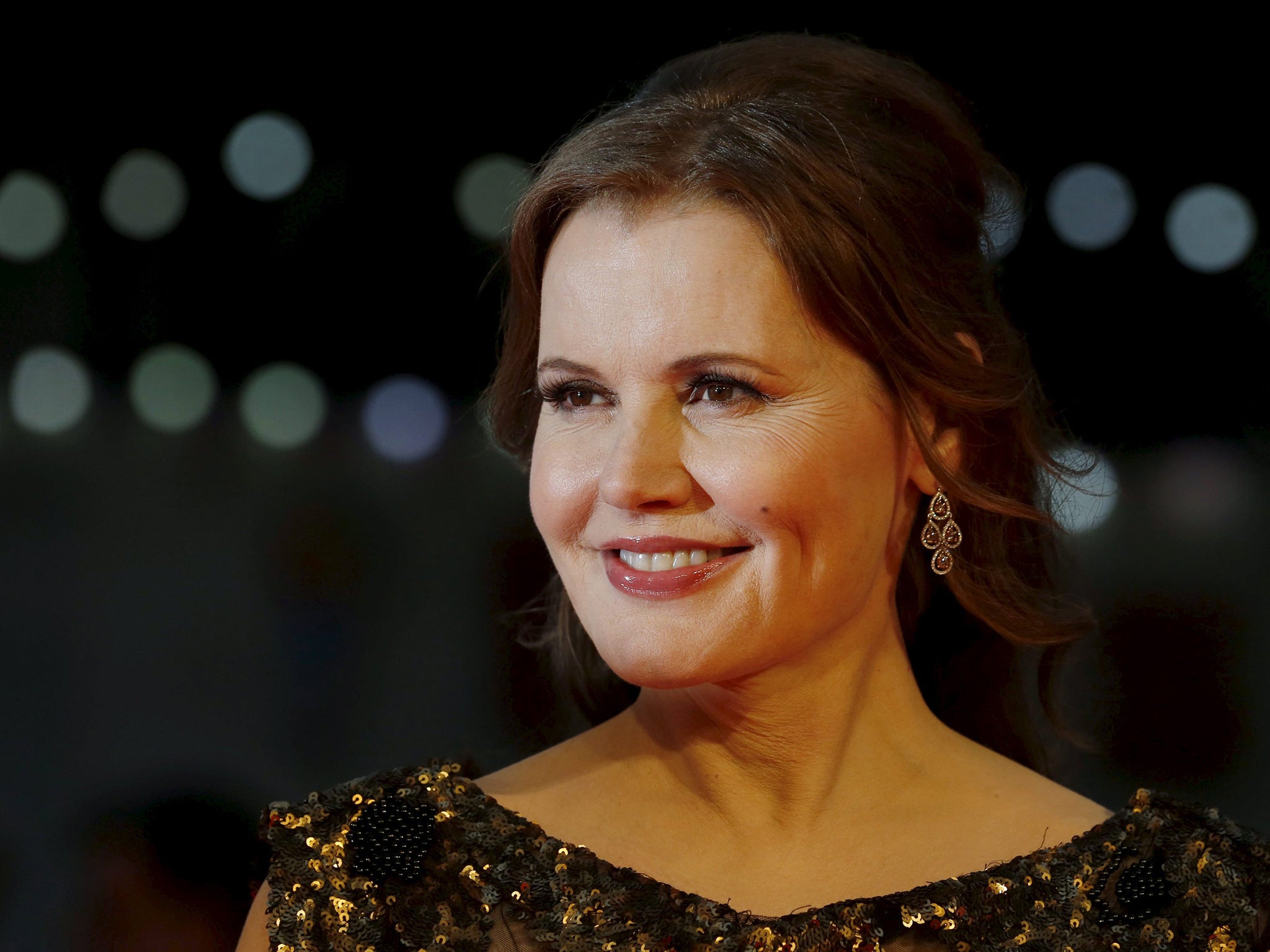 Actress Geena Davis arrives for the Gala screening of the film "Suffragette"