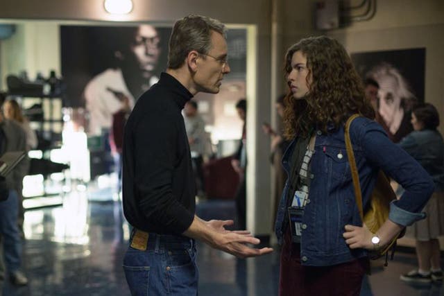 Michael Fassbender, and Perla Haney-Jardine in the biopic of  Steve Jobs directed by Danny Boyle