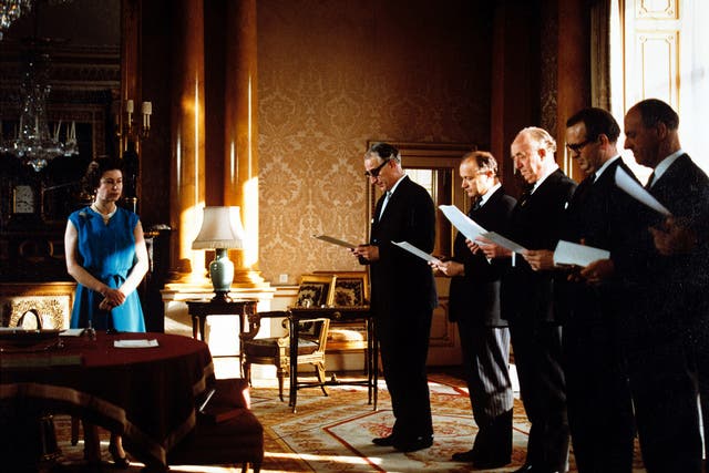 Queen Elizabeth II with her privy council in 1969