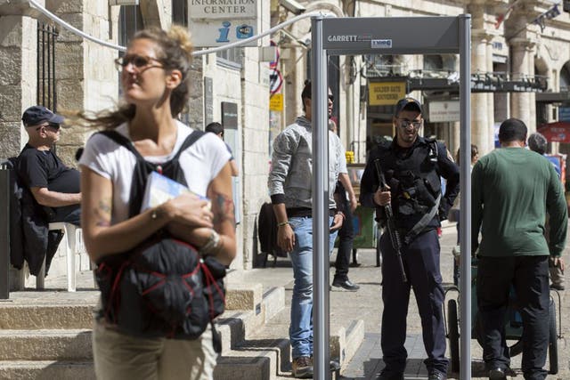 Metal detectors were in use in Jerusalem’s Old City on Thursday