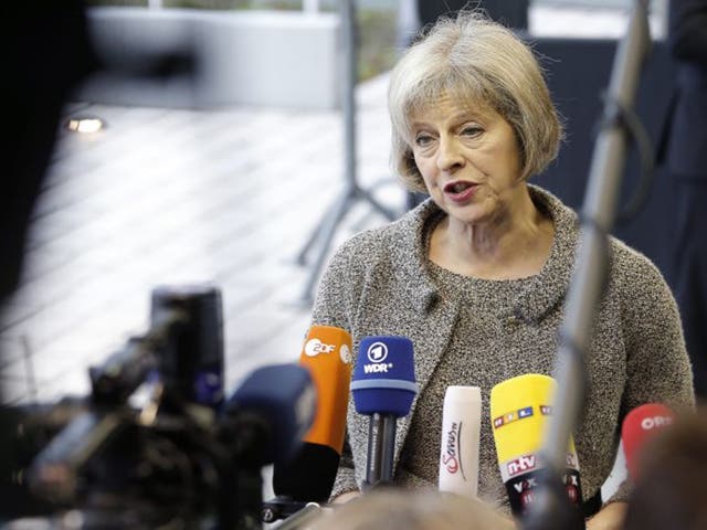 Before an EU meeting in Luxembourg on Thursday, Theresa May said more refugees should be taken from Middle Eastern camps