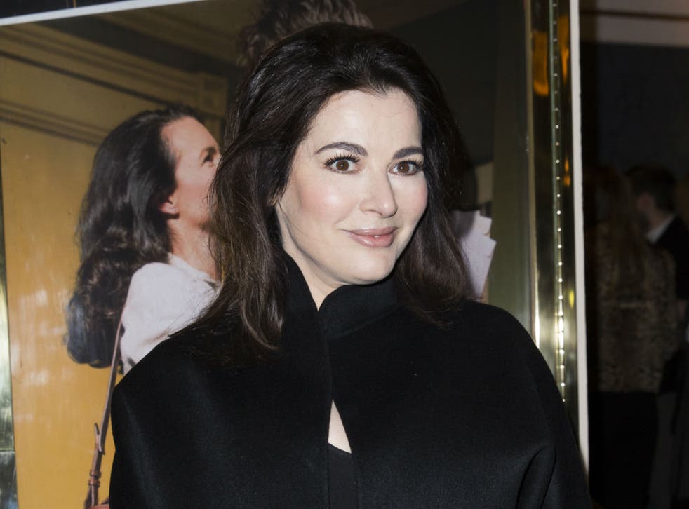 Nigella Lawson played down rumours she recently dropped two dress sizes