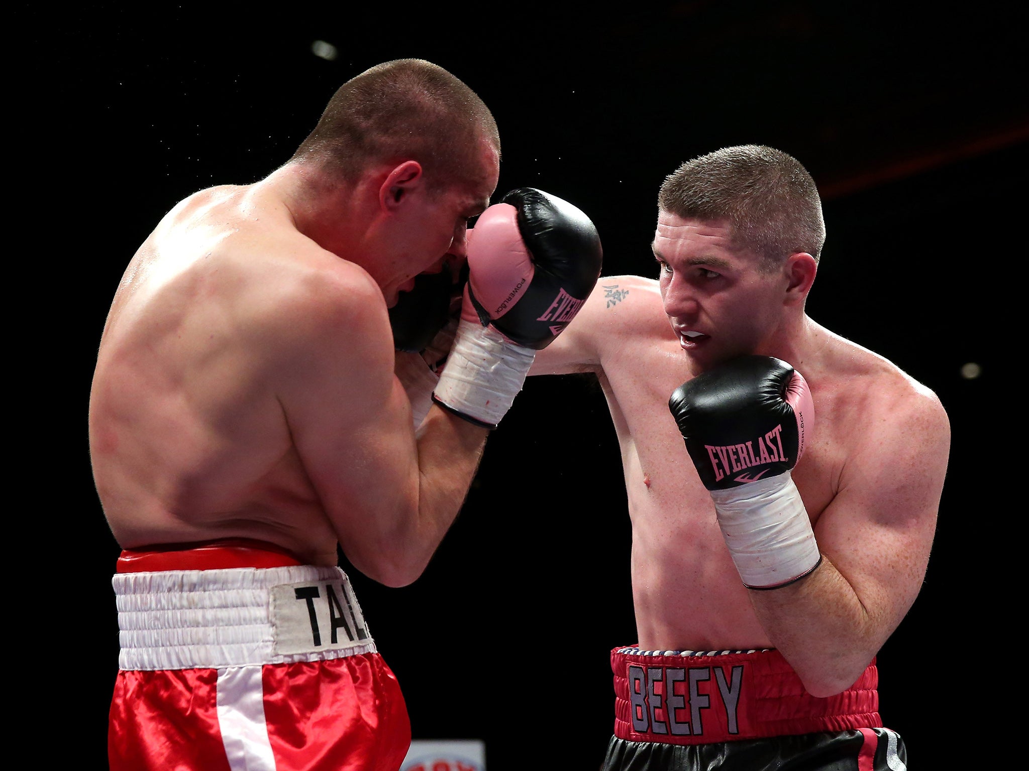 Liam Smith lands a blow on David Ezequiel Romero back in April