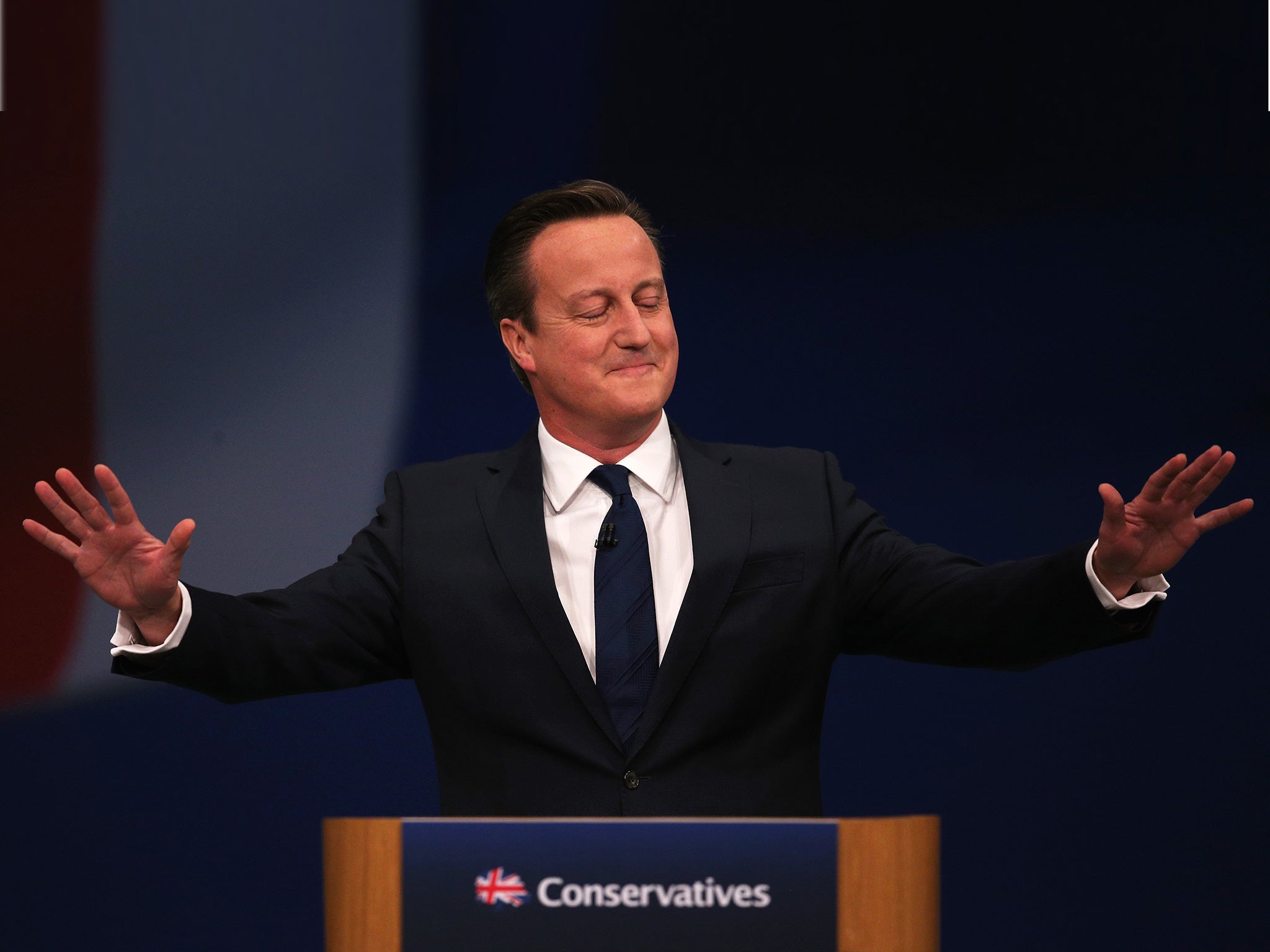 Cameron gives his keynote speech at the Conservative Party Conference