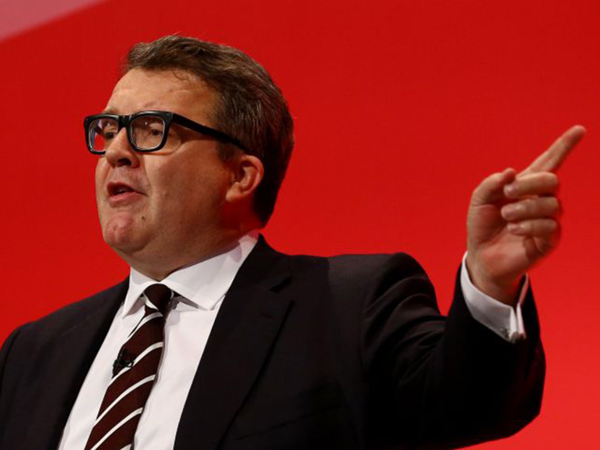 Tom Watson delivering speech on the final day of the annual Labour party conference