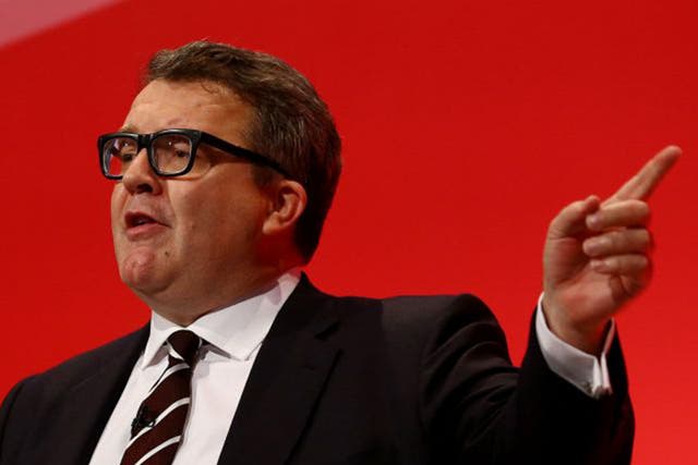 Tom Watson delivering speech on the final day of the annual Labour party conference