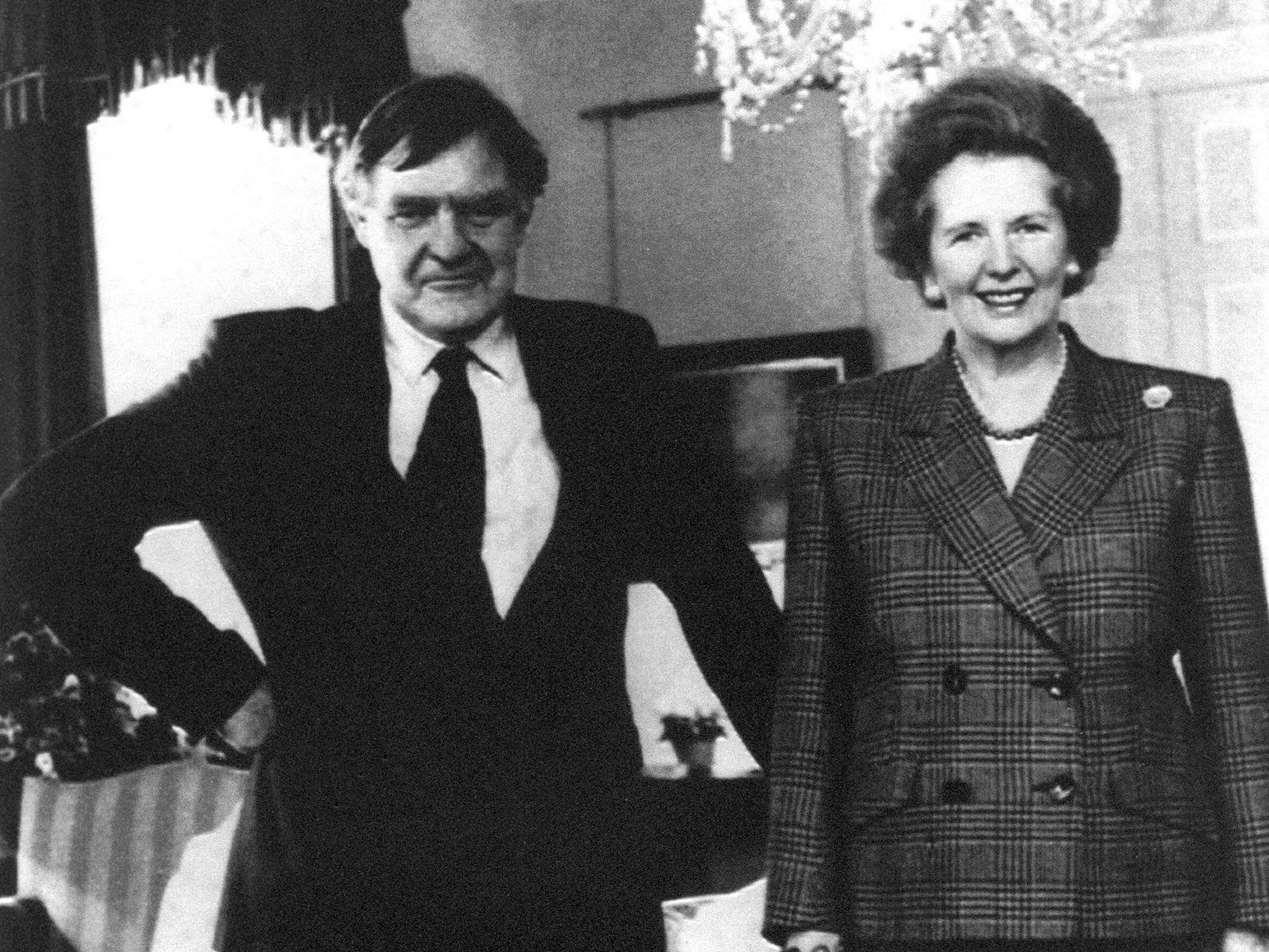 Undated file photo of Prime Minister Margaret Thatcher with her press secretary Bernard Ingham