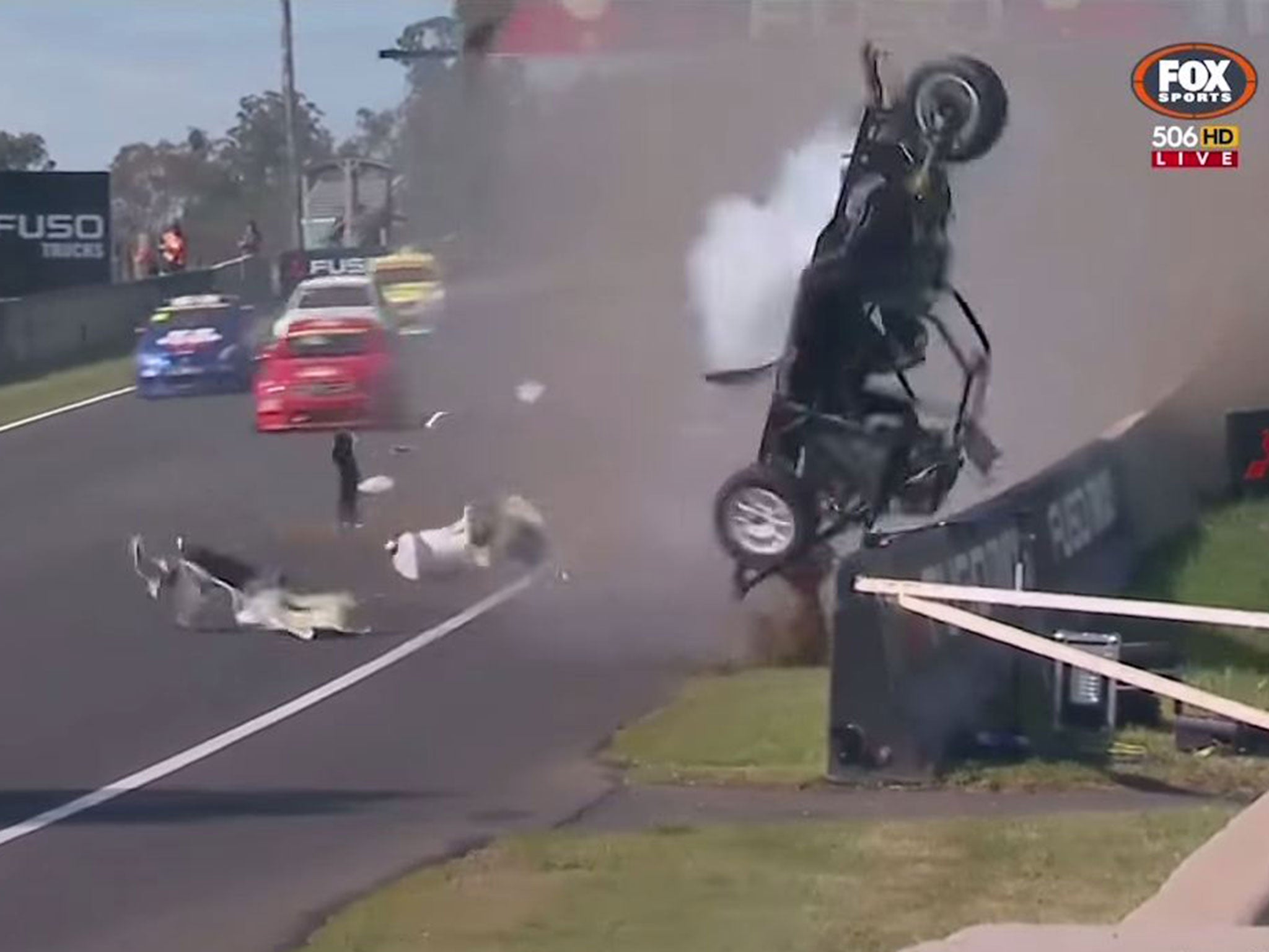 Damien Flack crash video Bathurst 1000 rocked by two horrifying crashes after driver spun by