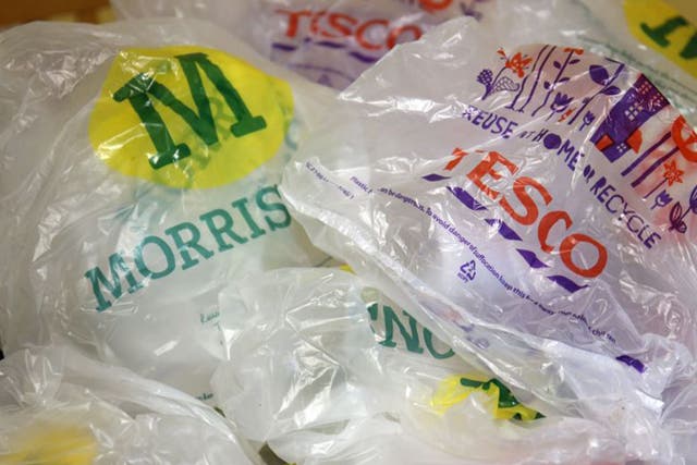 Shops have been required to charge 5p per plastic bag in England since October