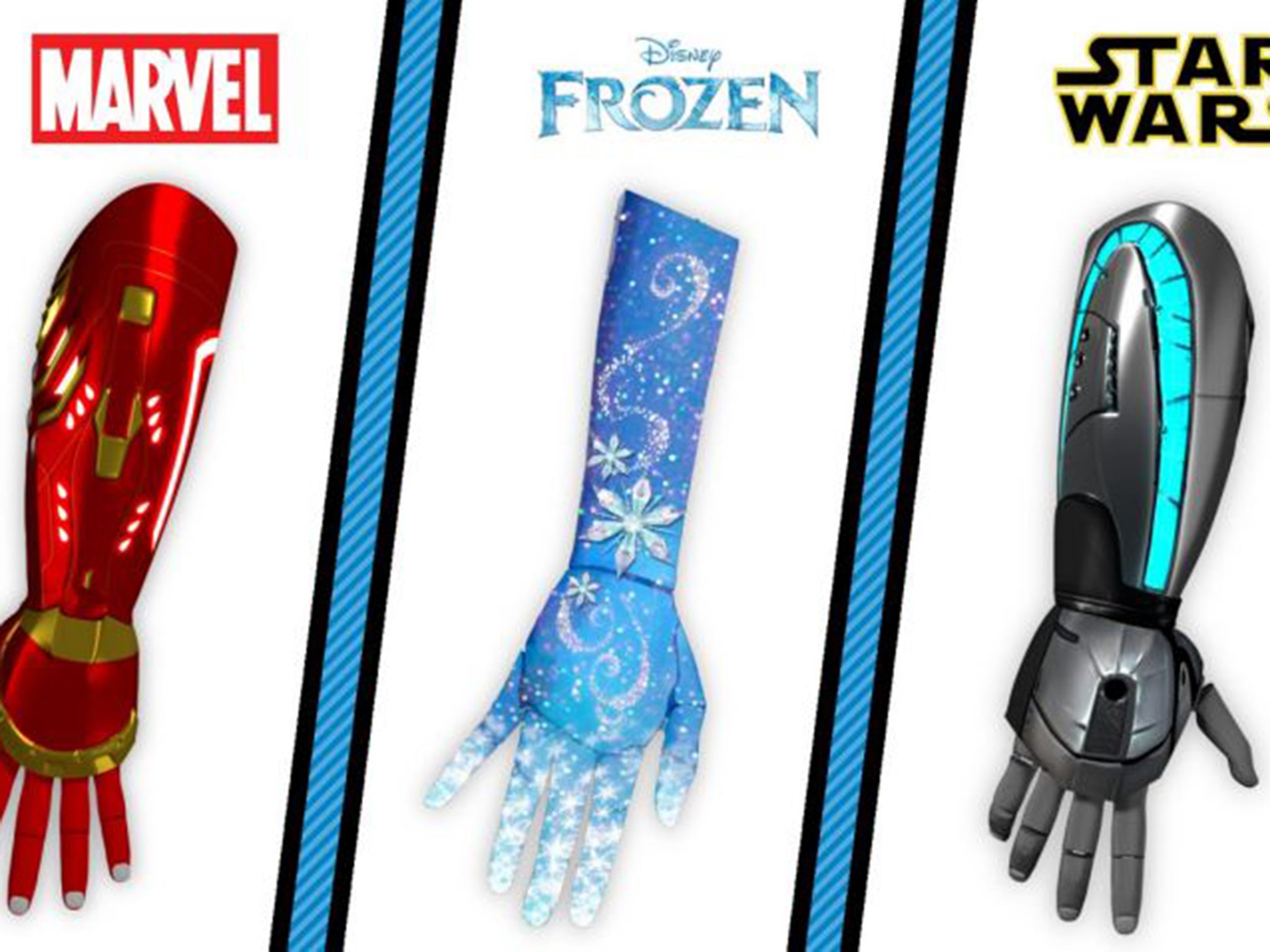 Disney has manufactured bionic arms based on Iron Man, Frozen and Star Wars