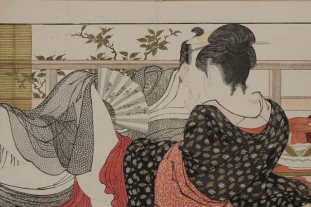 ‘Treasure Room of Love’, a woodblock by Kitagawa Utamaro