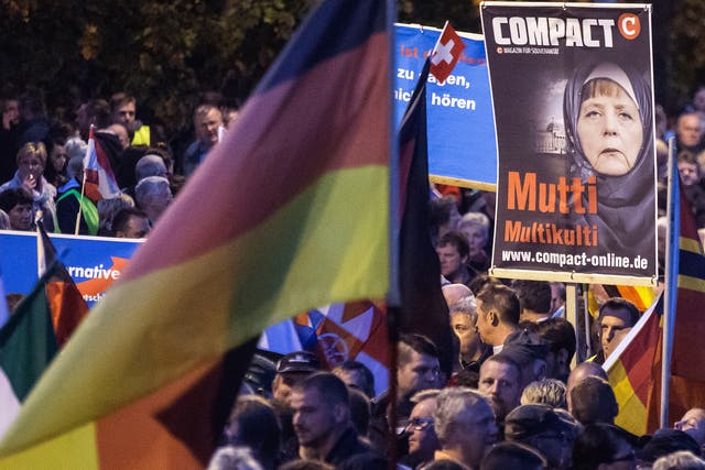 Far-right protesters against migrants in Erfurt last week