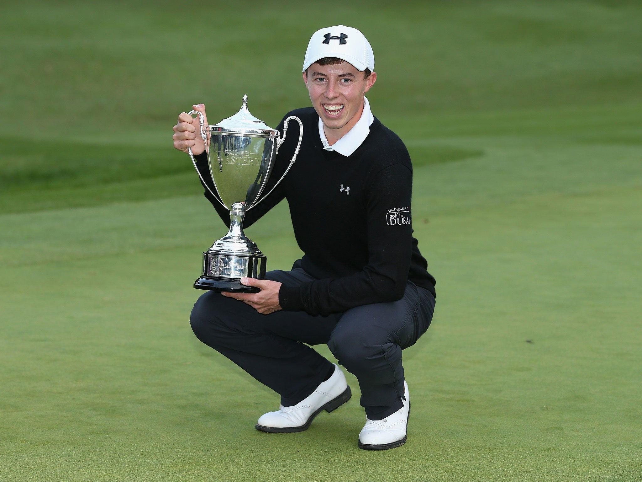 Matthew Fitzpatrick with the trophy after his British Masters victory