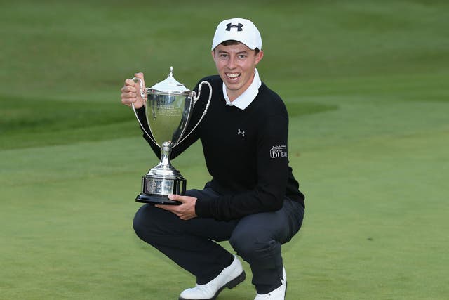 Matthew Fitzpatrick with the trophy after his British Masters victory