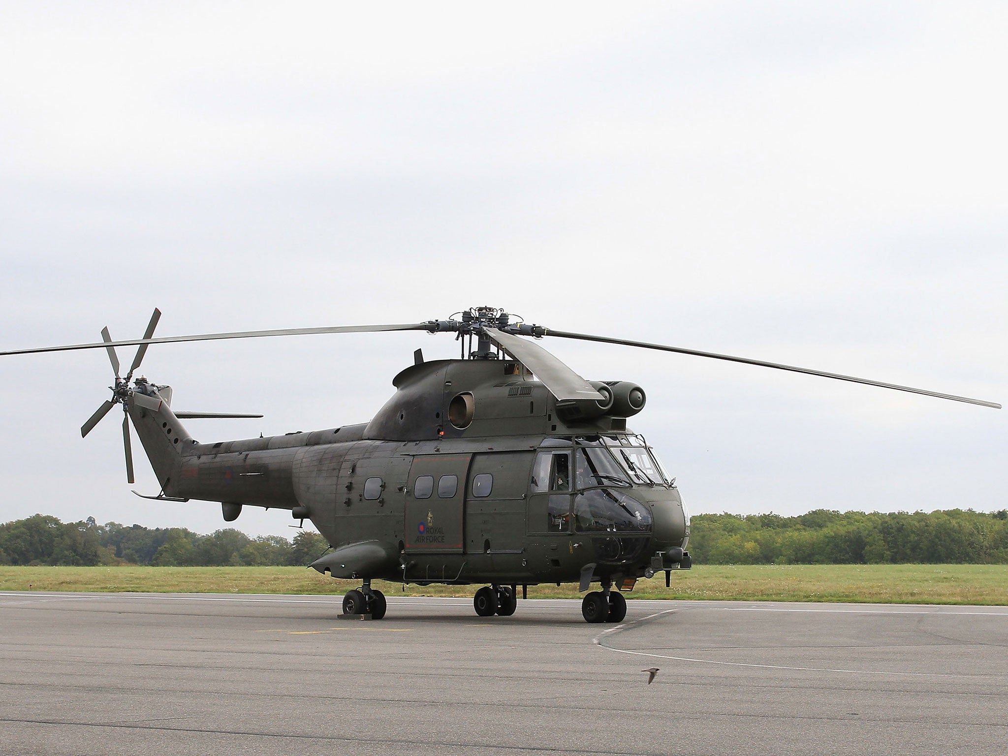 An RAF Puma helicopter, similar to the aircraft involved in the crash