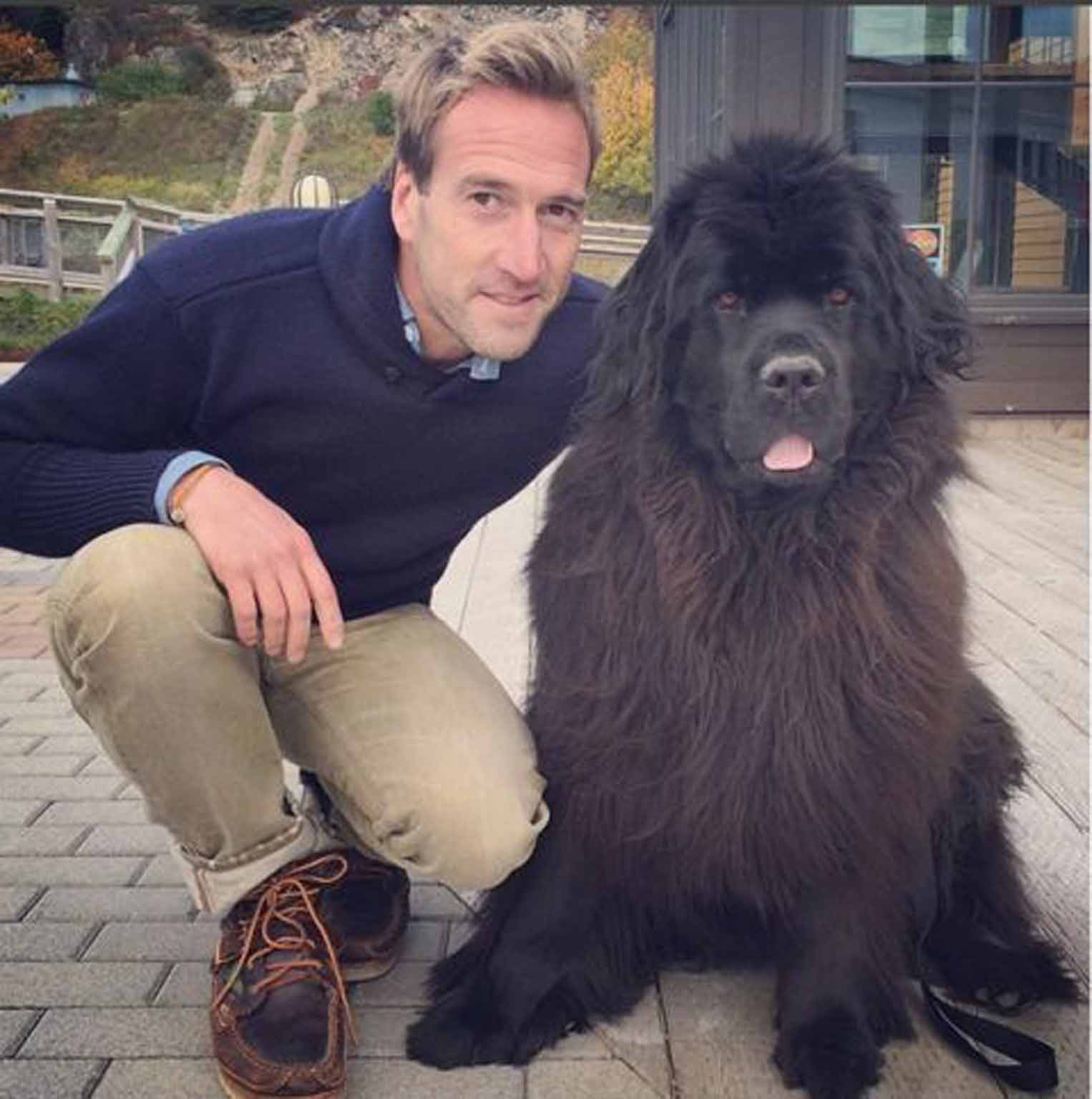 Ben with a Newfoundlander dog