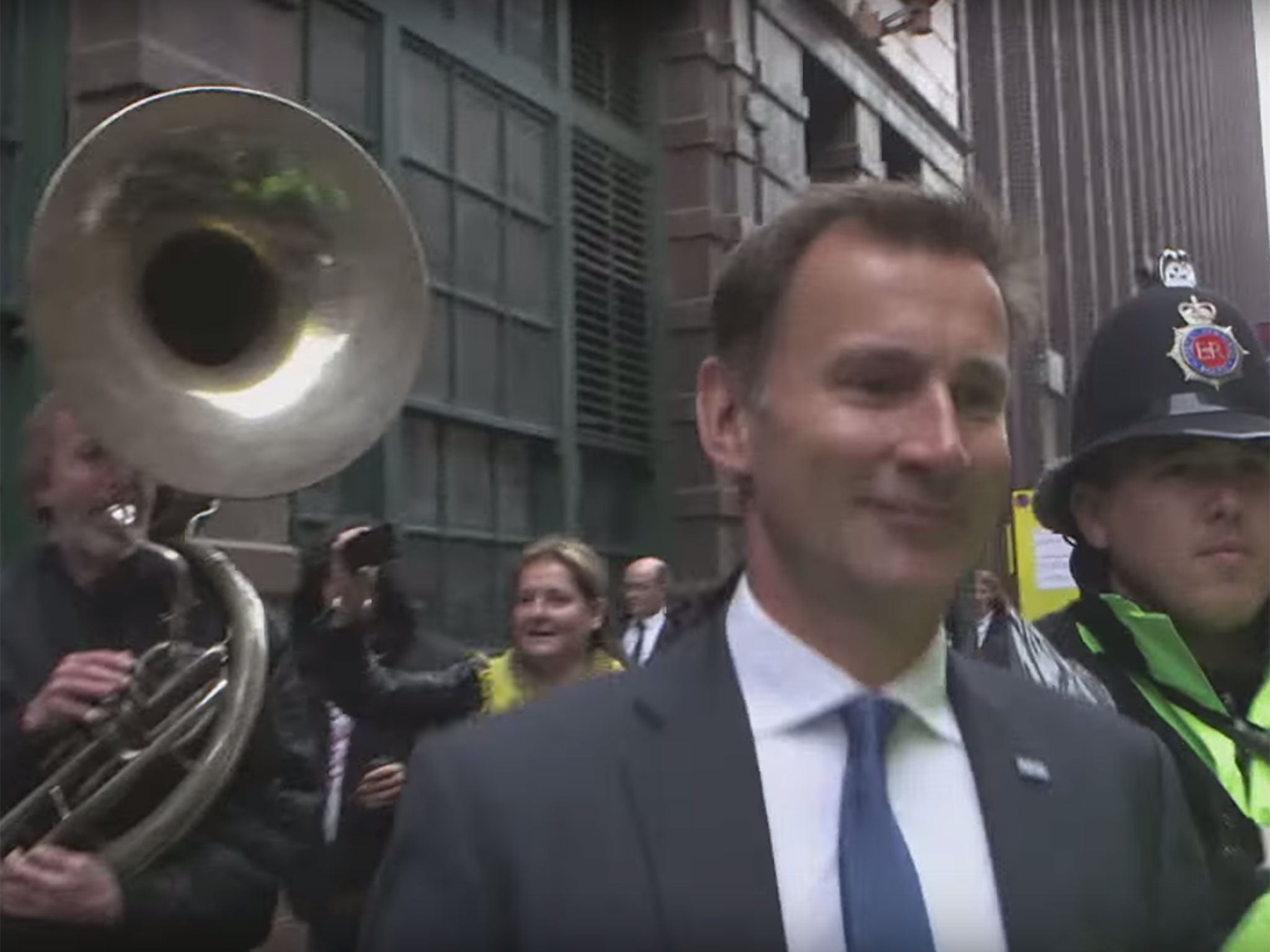The Last Leg sent a sousaphone player to follow Jeremy Hunt around at the Tory conference