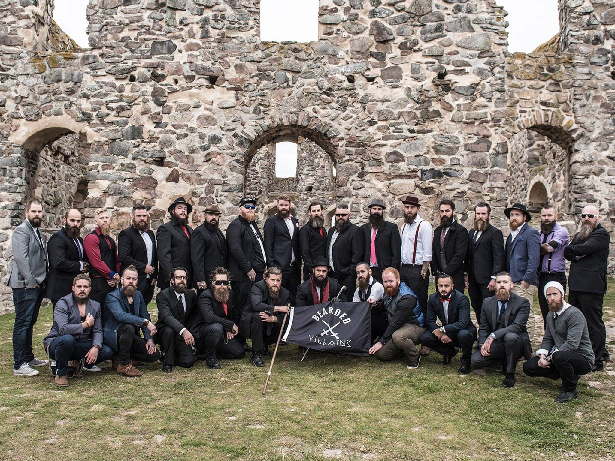A picture taken for the photoshoot of the Bearded Villains in Sweden, who were mistaken for Isis terrorists
