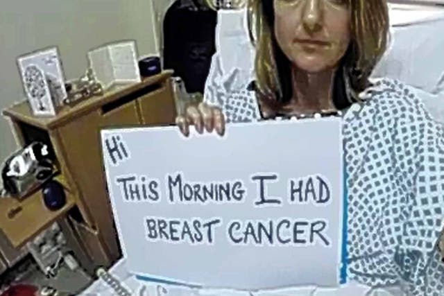 Double take: Victoria Derbyshire gives her post-op news