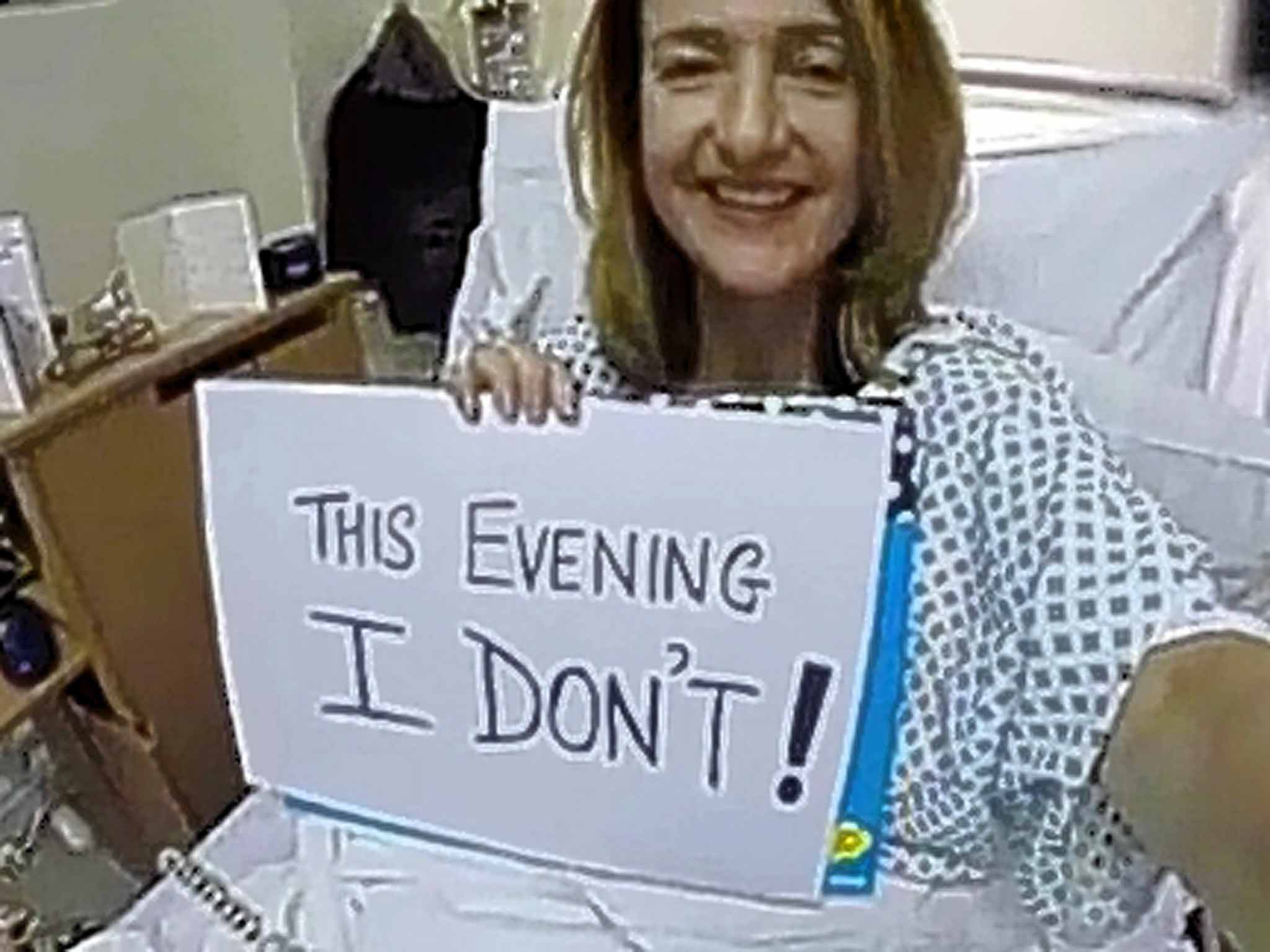 Double take: Victoria Derbyshire gives her post-op news