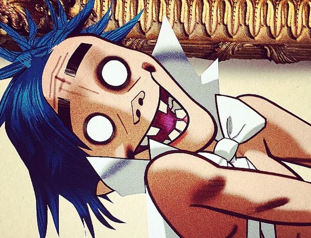 Drawing of 2D from the cartoon supergroup Gorillz