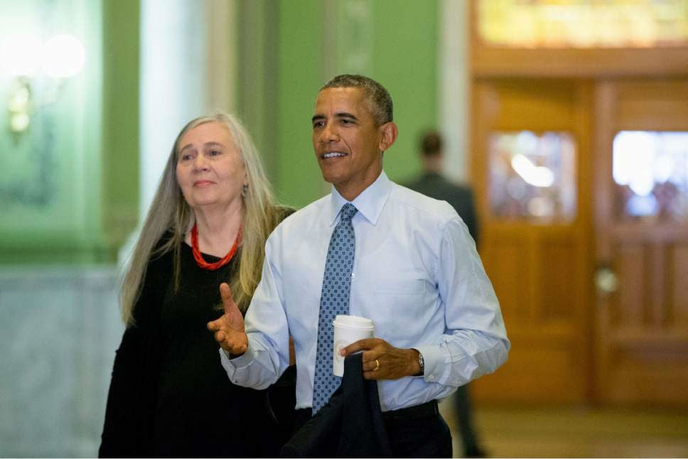 Mr Obama spoke to Marilynne Robinson in Iowa last month