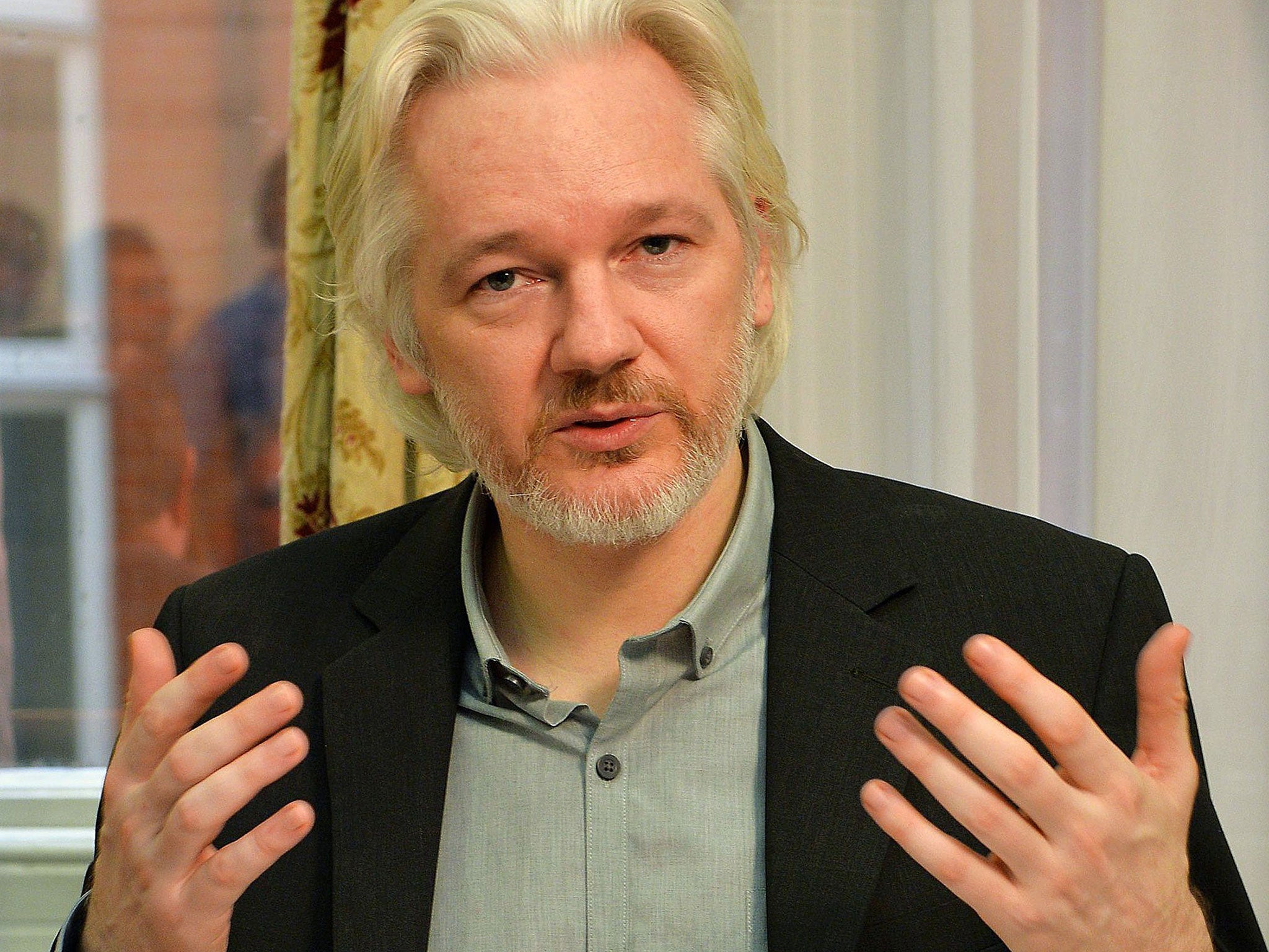 The WikiLeaks founder says he has not been outside for three years