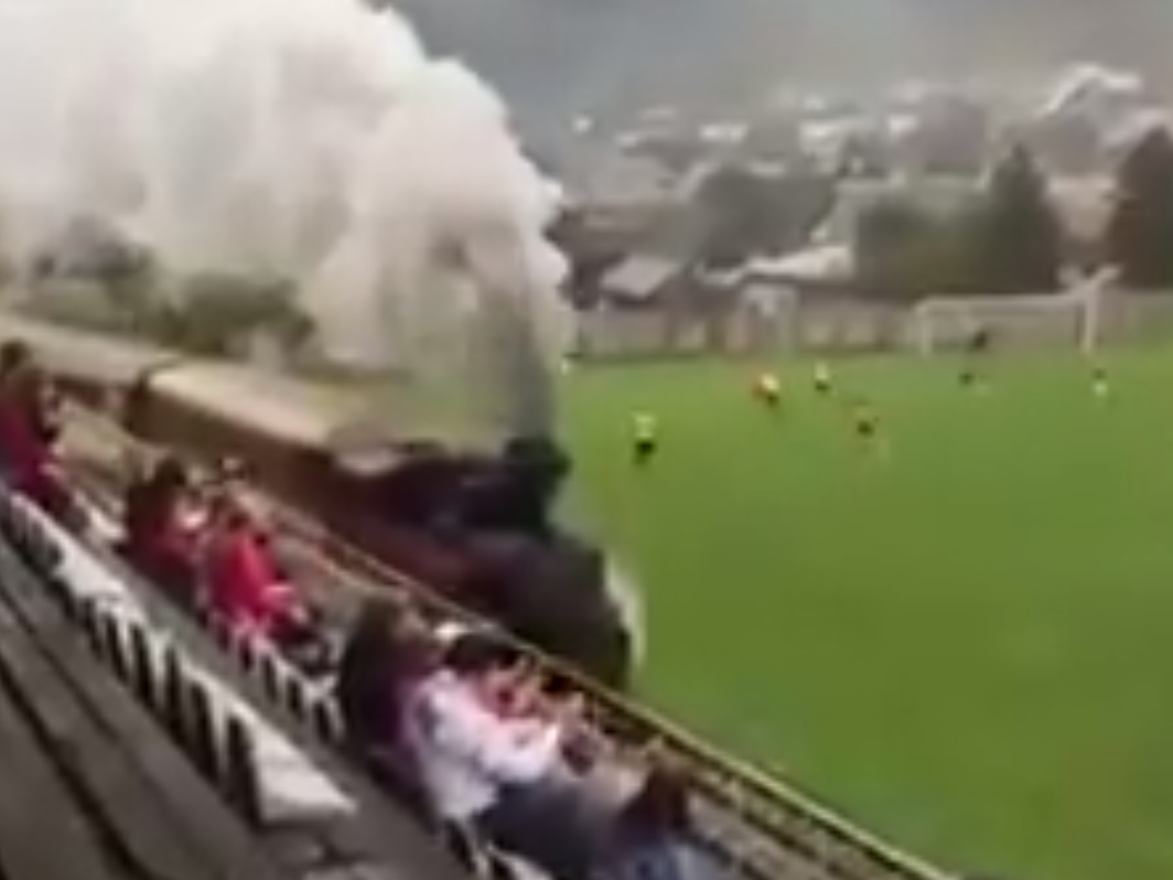 Slovak football team has live railway track running through its stadium The Independent The Independent