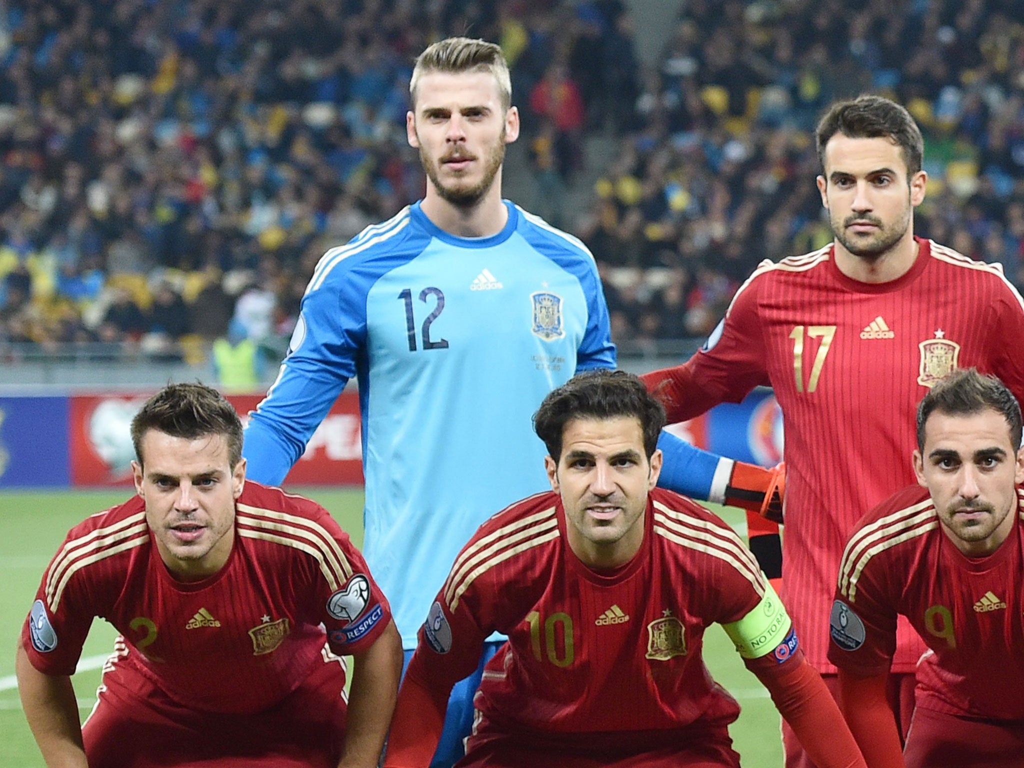 David De Gea and Cesc Fabregas among the Spain squad for their match with Ukraine