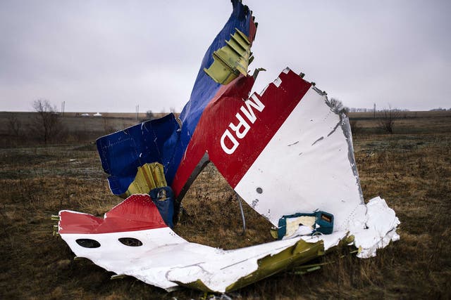 Parts of the Malaysia Airlines Flight MH17 at the crash site near the village of Hrabove, Ukraine, some 80 kms east of the city of Donetsk