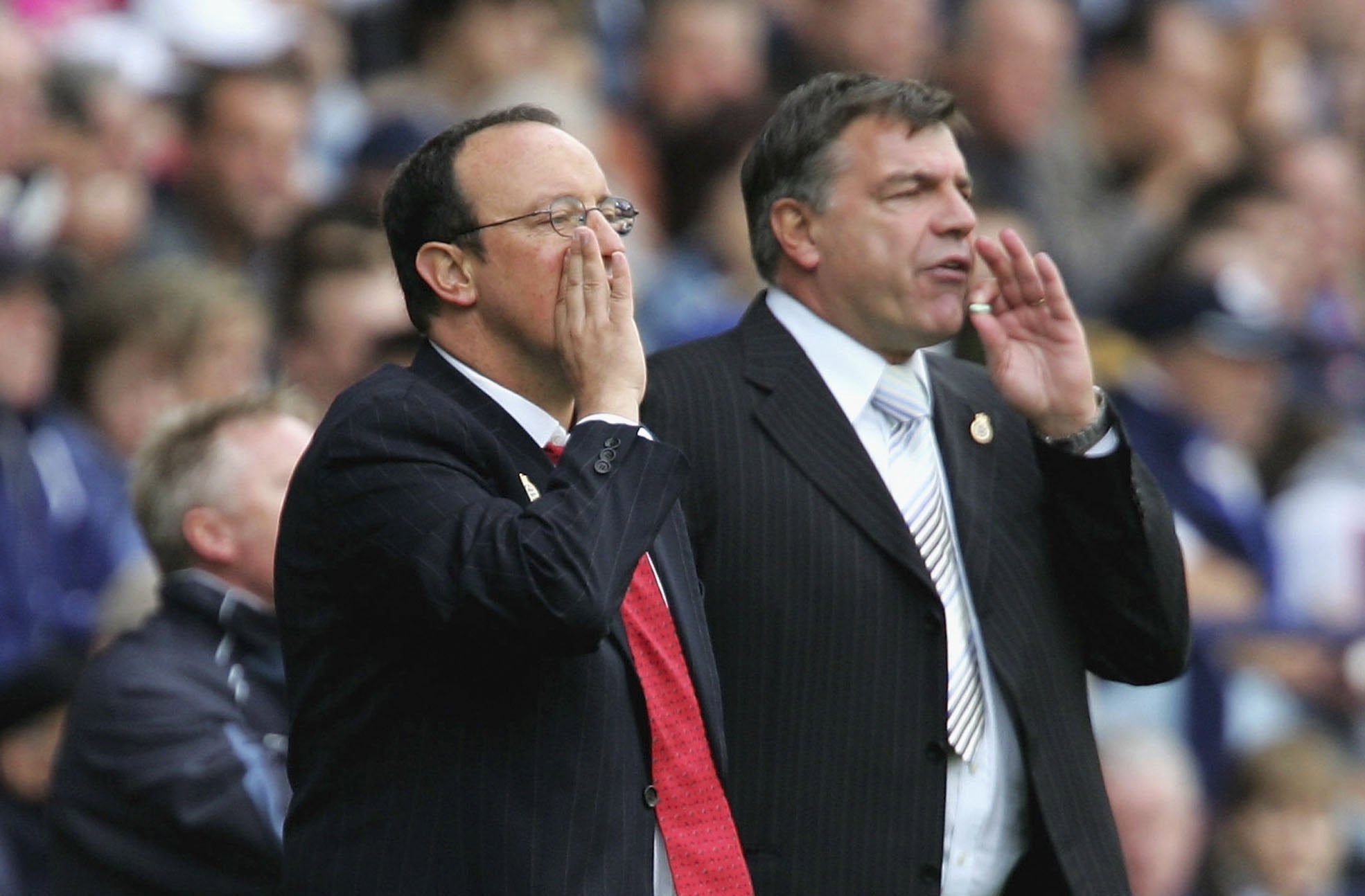 Benitez and Allardyce line up on the touchline in 2006