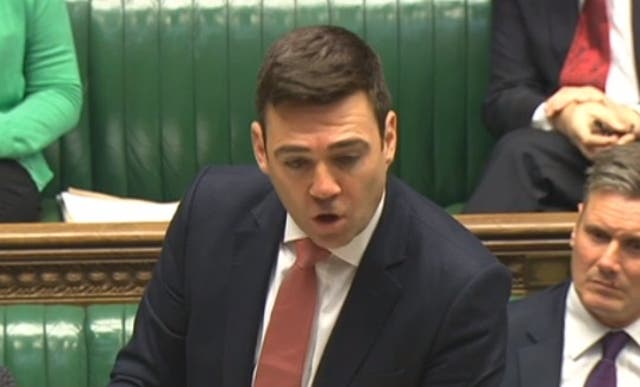 Andy Burnham addresses the House of Commons