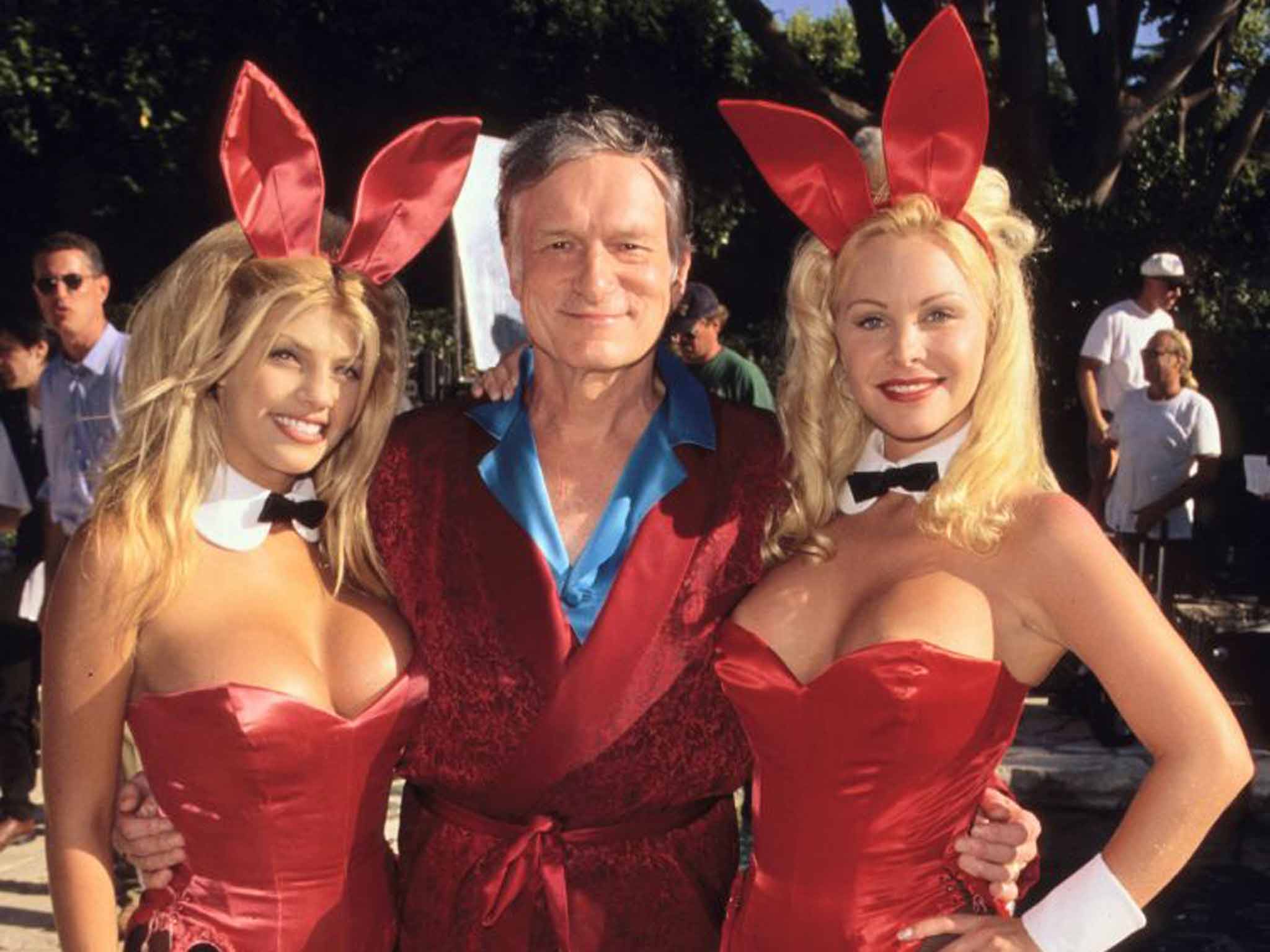 Playboy founder Hugh Hefner and friends