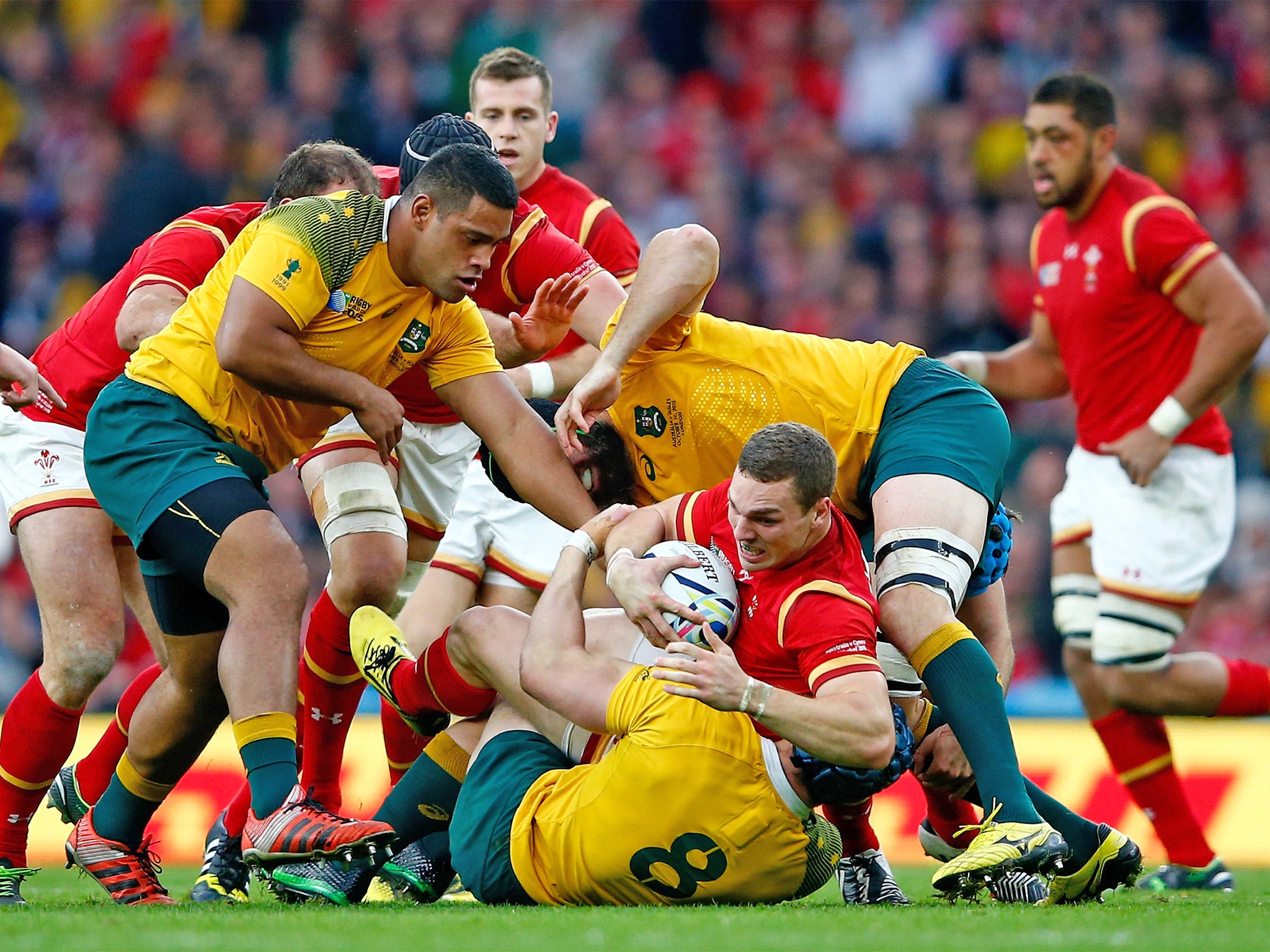 The Australian defence performed heroics against Wales at Twickenham