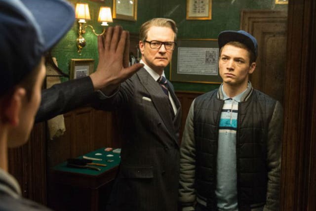 Colin Firth and Taron Egerton in hit spy movie Kingsman: The Secret Service