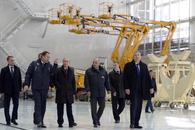 Russian President Vladimir Putin at the Vostochny Cosmodrome space centre