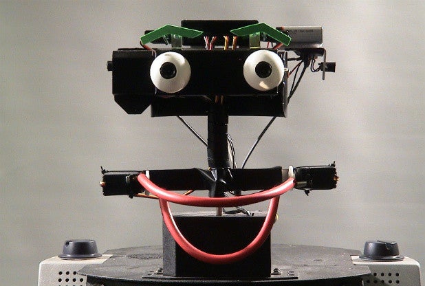Some of the test involved this ERWIN robot, a machine designed to express emotions