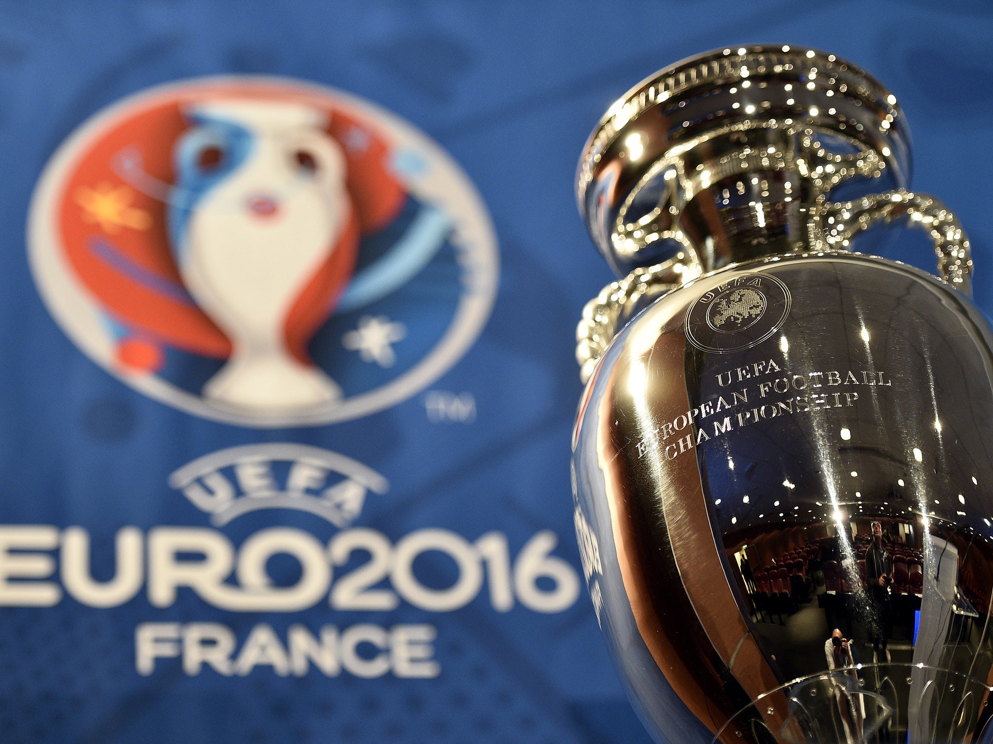 A view of the Euro 2016 trophy