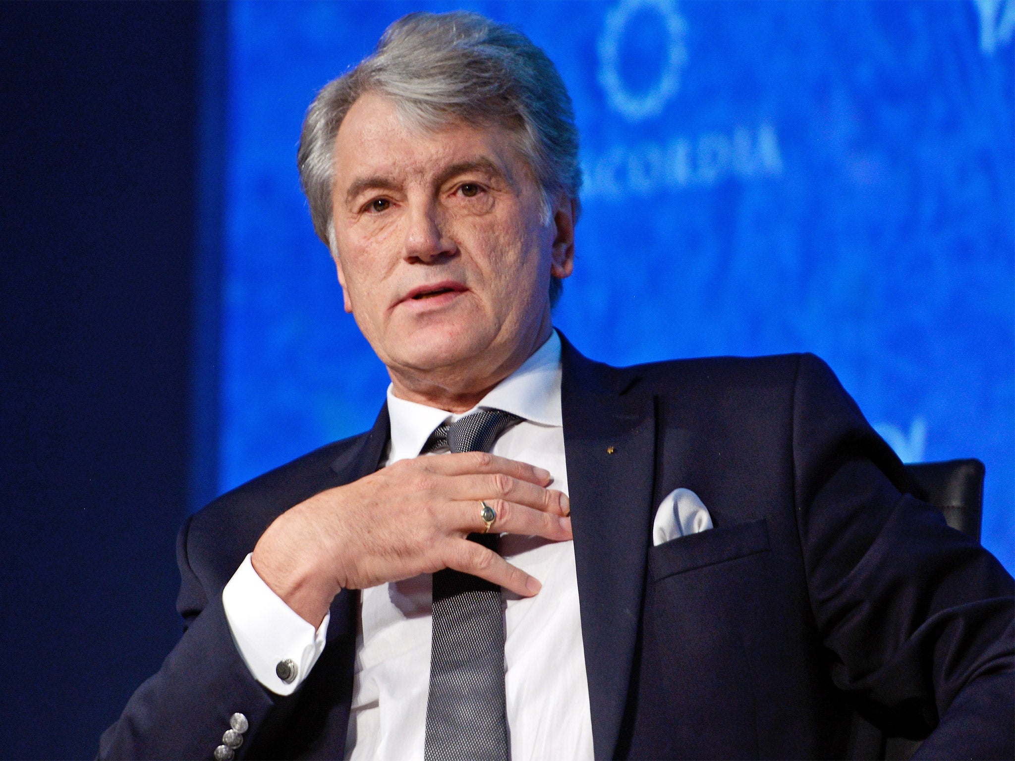 Viktor Yushchenko speaking at the Concordia Summit on public-private partnerships in New York earlier this month