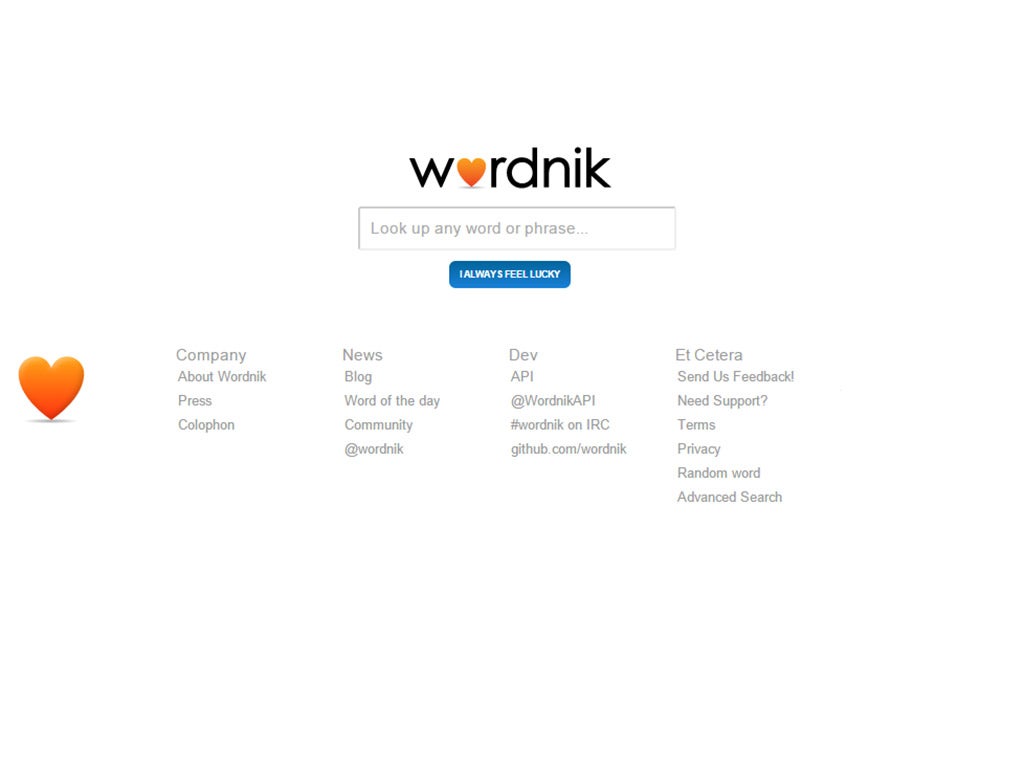 The Wordnik website. 'We believe that words are best learned by example,' its founder says
