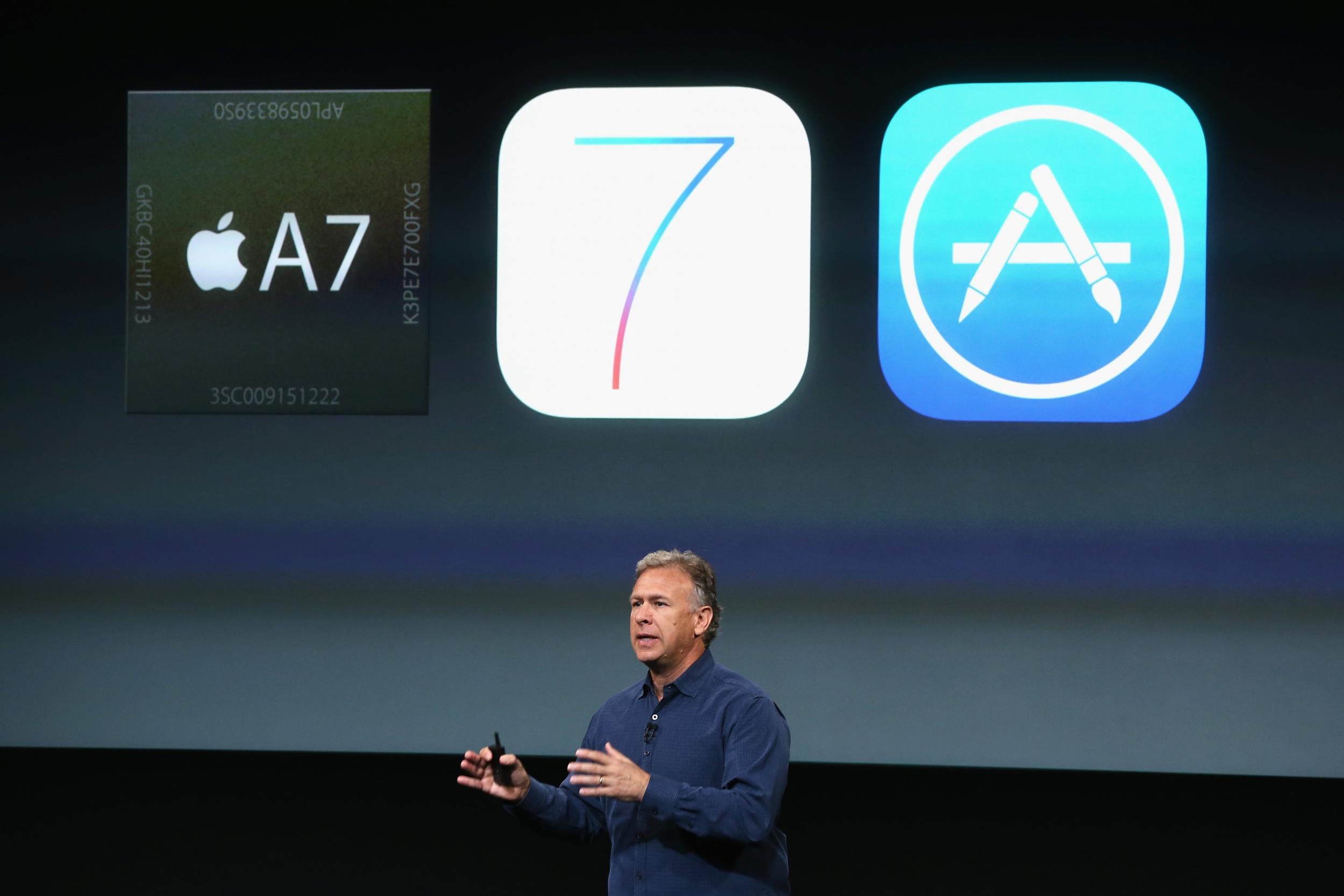 Apple Senior Vice President of Worldwide Marketing at Phil Schiller talks about the A7 chip, which contains the patented technology