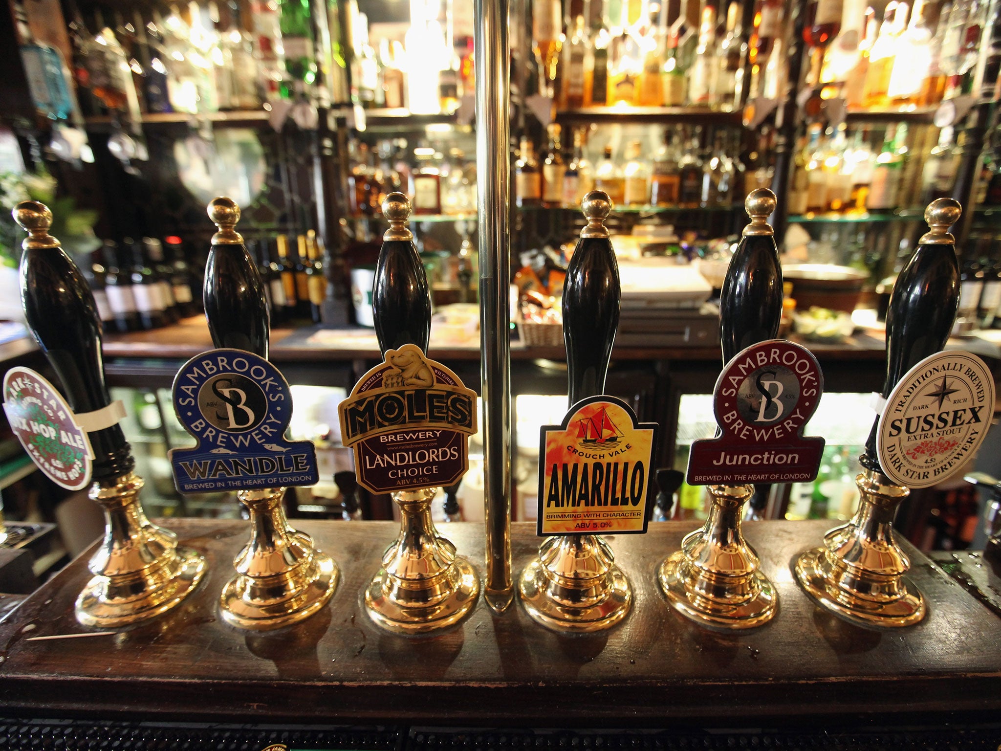 Real ales on tap
