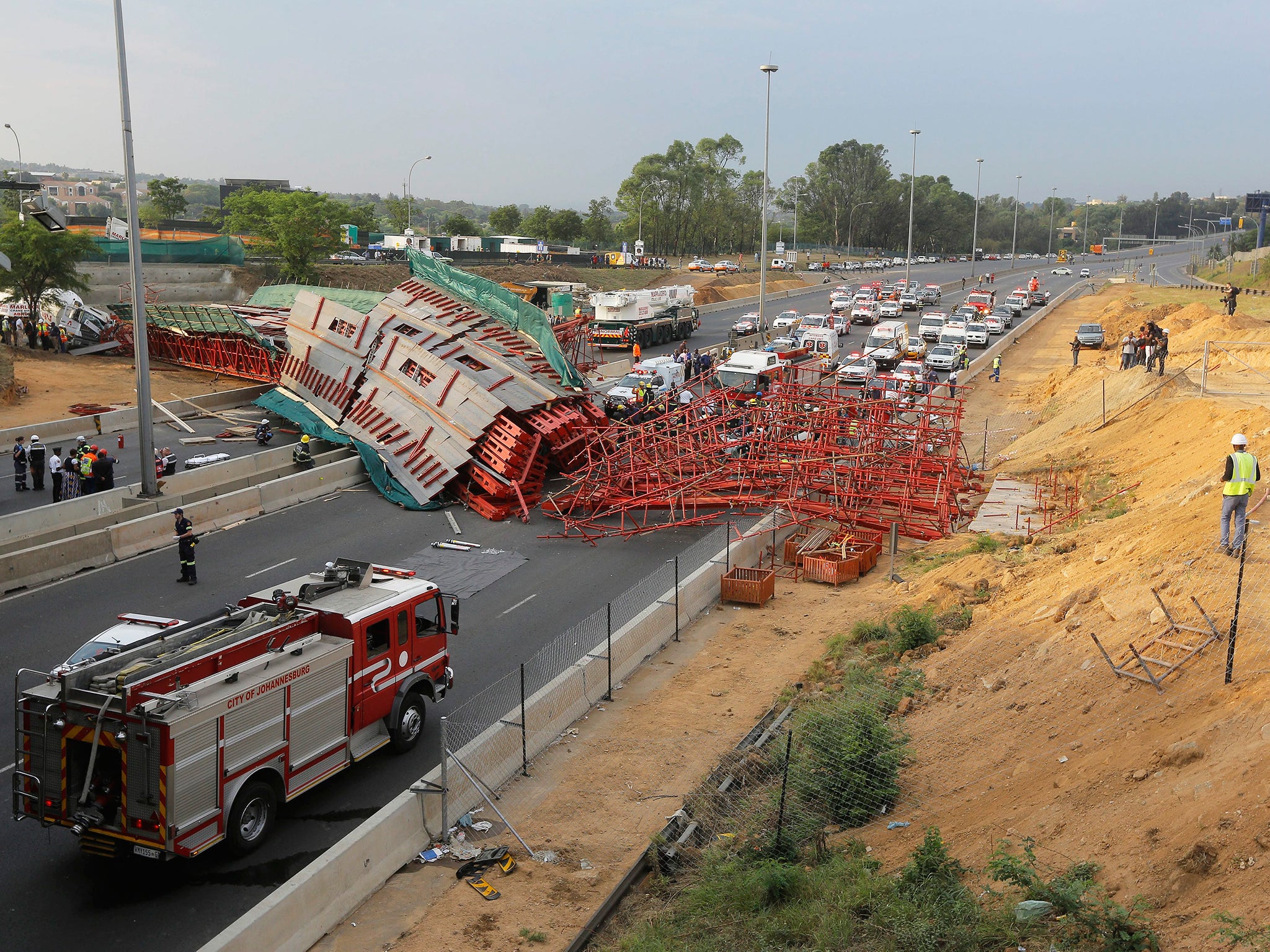 South Africa Bridge Collapse Kills Two On M1 Highway The Independent
