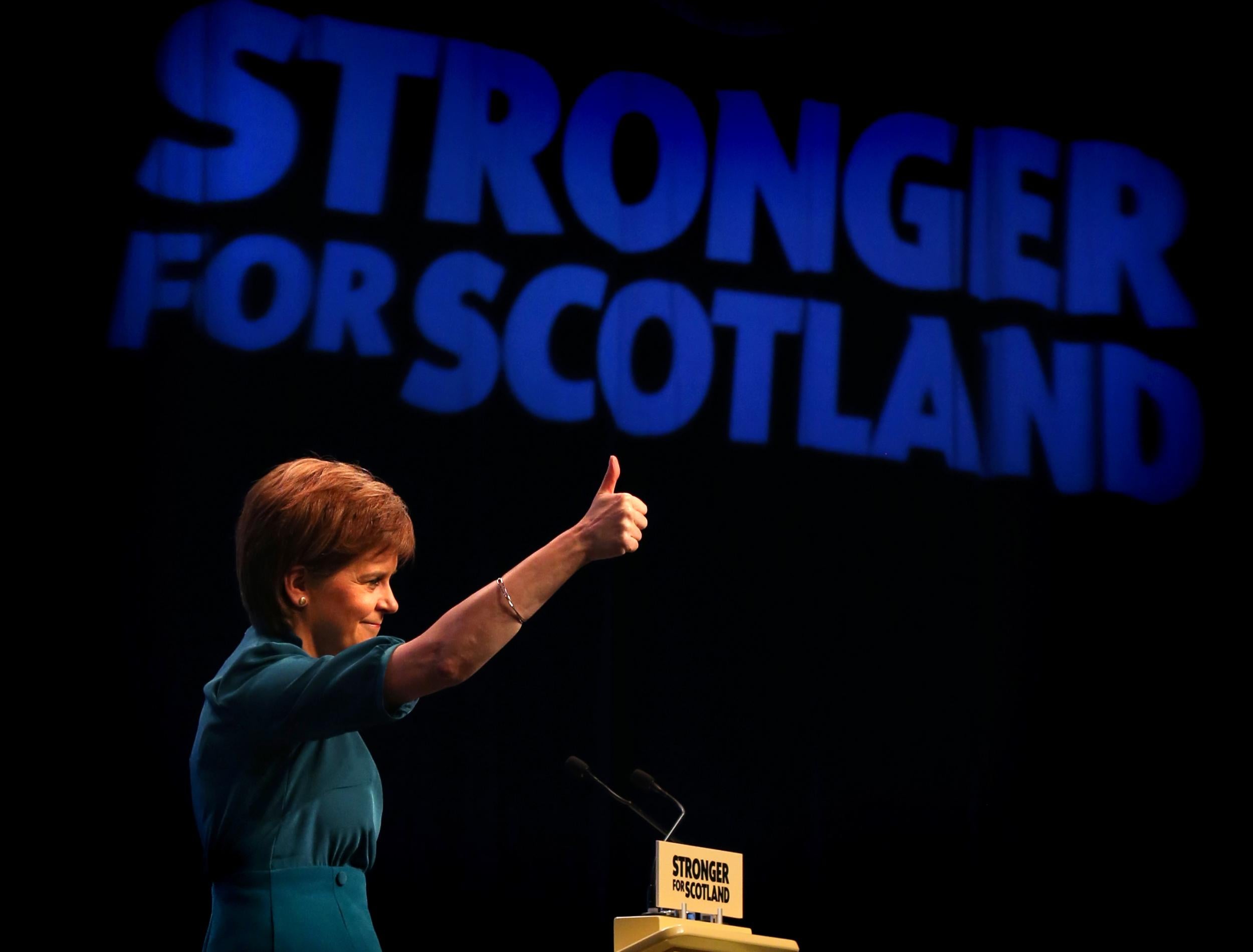 Nicola Sturgeon addresses the SNP conference in Aberdeen
