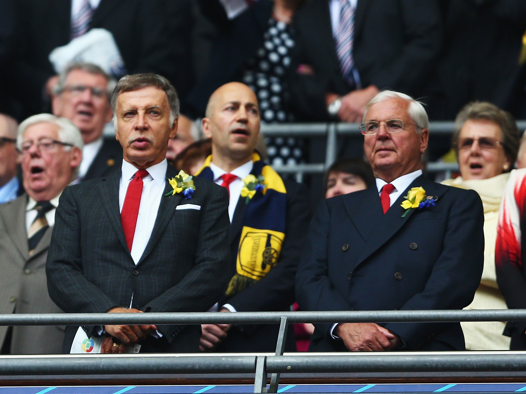 Arsenal majority shareholder Stan Kroenke alongside chairman Sir Chips Keswick