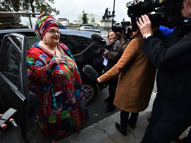 Camila Batmanghelidjh, founder of Kids Company, arrives for a Select Committee hearing at Portcullis House, Westminster, on Thursday 