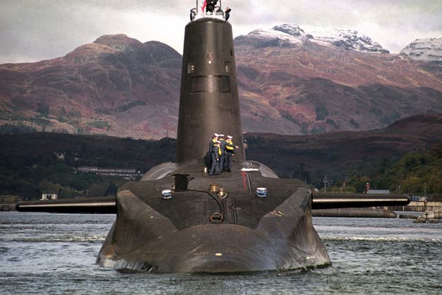 The Royal Navy's Trident-class nuclear submarine Vanguard moored in Farslane, Scotland. The SNP has already voted to maintain the party’s firm opposition to renewing Trident when the existing fleet is taken out of service in 2020