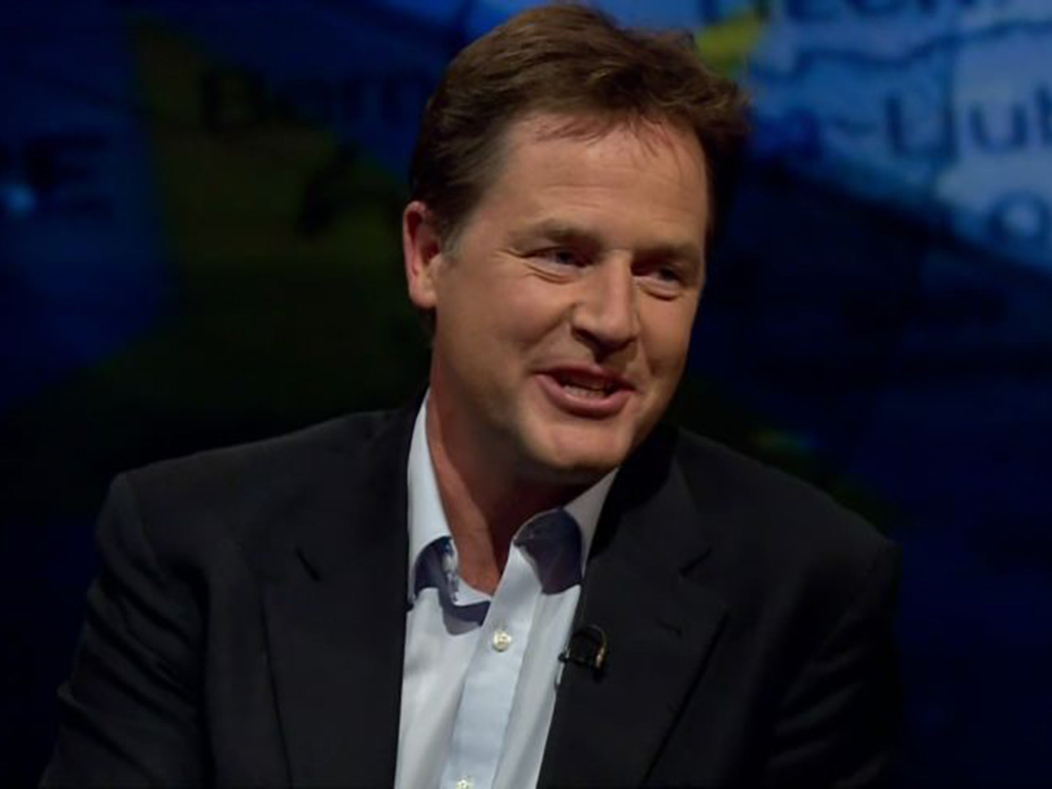 Nick Clegg appearing on BBC's Newsnight earlier this month