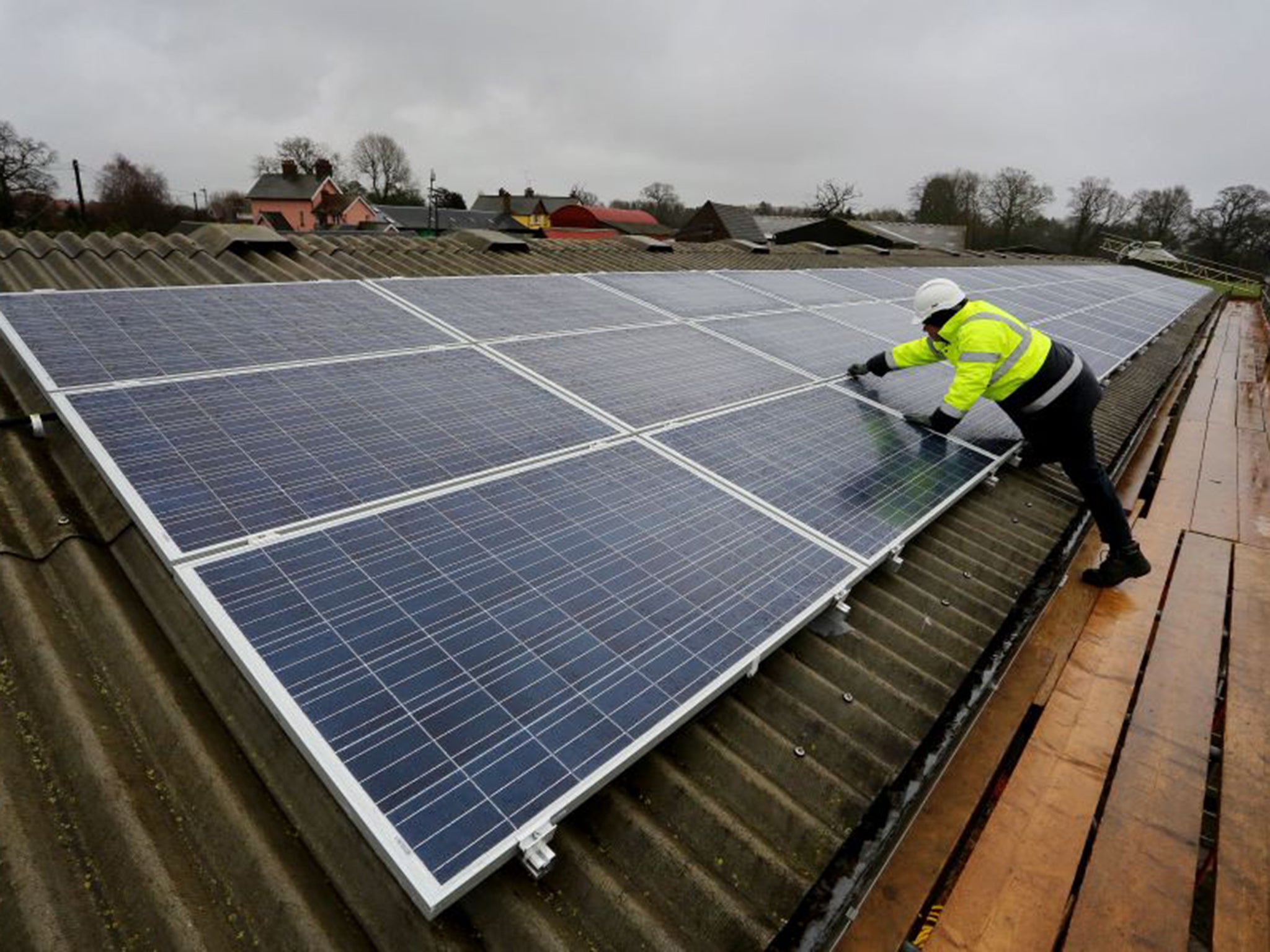 Leo Smith, project manager with Southern Solar, at work in West Sussex, before the company went out of business