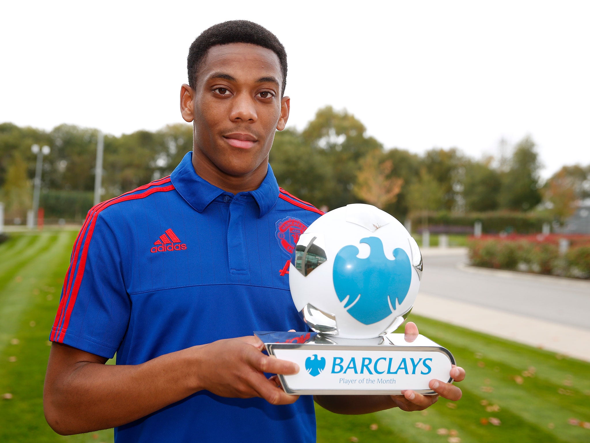 Anthony Martial receives his Barclays Player of the Month award for September. Voted for by the Barclays Panel - a group of former players, journalists and key football stakeholders